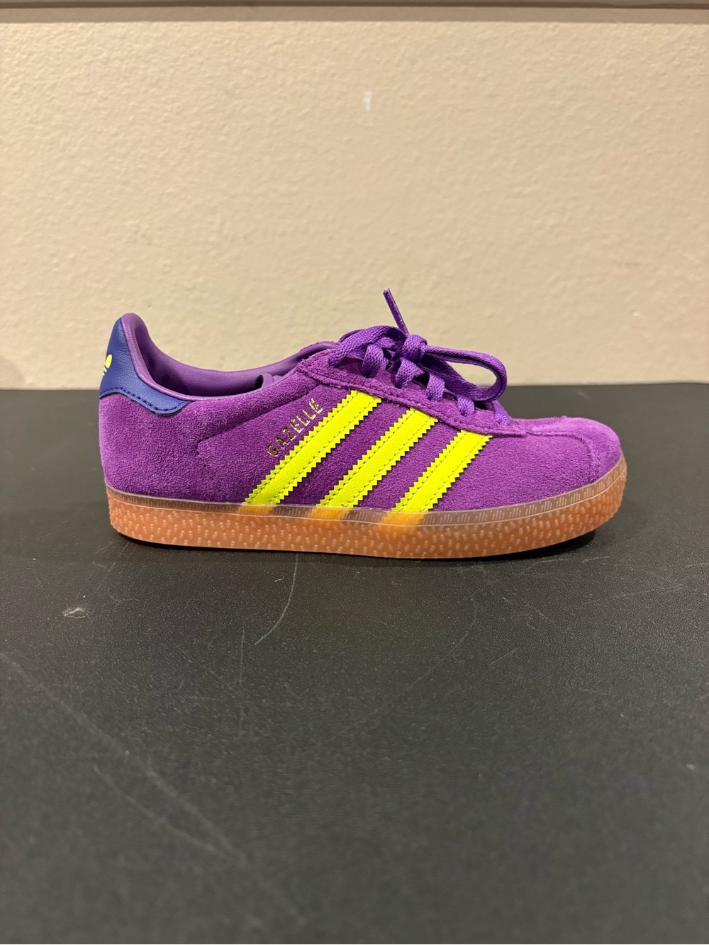 Adidas Gazelle CF EL I Active Purple Solar Yellow Shoes JP7136 Kid Toddler Sz 13 - Picture 2 of 11